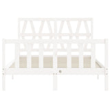 Bed Frame without Mattress White Small Double Solid Wood Pine 3192462