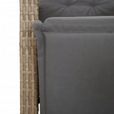 5 Piece Garden Dining Set with Cushions Beige Poly Rattan 3212592