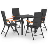 ZNTS 5 Piece Garden Dining Set Black and Brown 3060071