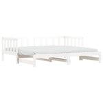 ZNTS Day Bed with Trundle without Mattress White 80x200 cm Solid Wood 836160