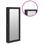 Mirror Jewellery Cabinet with LED Lights Wall Mounted Black 353233