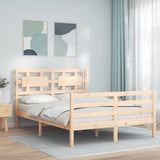 Bed Frame without Mattress Double Solid Wood 3194416