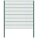 Fence Panel with Posts Iron 349x160 cm Green 278671
