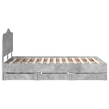 Bed Frame with Drawer Concrete Grey 120 x 190 cm Engineer Wood 3413439