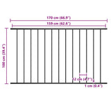 Fence Panel Woerden Powder-coated Steel 1.7x1 m Black 145219