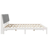 Bed Frame with Headboard White 200 x 200 cm Solid Pine Wood 3394402