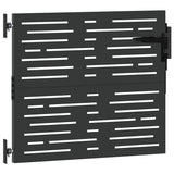 Garden Gate with Lock Black 85 x 100 cm Powder-coated steel 42015874