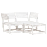 Garden Sofa Set White Solid pine wood 3 Piece Modular 3216986