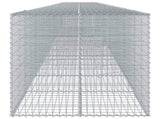 Gabion Basket with Cover 1200x100x100 cm Galvanised Iron 3295212