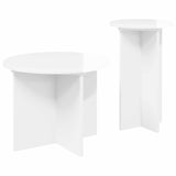 Side Table Set 2 pcs High Gloss White Engineered Wood 8001032