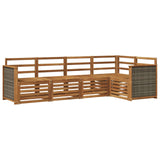 Sectional Sofa Set 4 pcs Natural Solid Acacia Wood 3384345