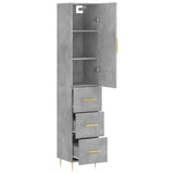 Highboard Concrete Grey 34.5x34x180 cm Engineered Wood 3198845