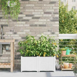 Garden Planter 2 pcs White 80 x 40 x 37.5 cm Plastic 42002913