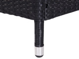 2-Seater Rattan Chair Set W/Middle Tea Table-Black T3398P313645