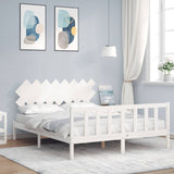 Bed Frame without Mattress White 160x200 cm Solid Wood Pine 3193477