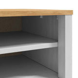 Hallway Bench FLORO White 115 x 40 x 45 cm Solid Pine Wood 42011244