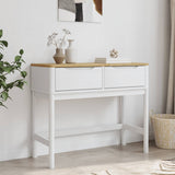 Console Table FLORO White 89.5x36.5x73 cm Solid Wood Pine 374021