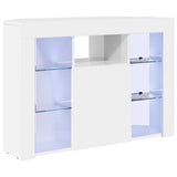 Corner LED TV Cabinet Wall-mounted High gloss White 100x40x68cm 889789