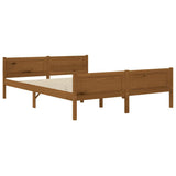 Bed Frame Honey brown Solid pinewood, plywood Double 322113