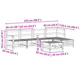 6 Piece Garden Sofa Set White Solid Wood Pine 3250961