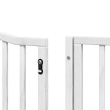 Dog Gate with Door Foldable 12 Panels White 960 cm Poplar Wood 3155624