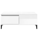 ZNTS Coffee Table High Gloss White 90x50x36.5 cm Engineered Wood 821118