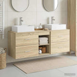 Bathroom Cabinet Set 3 pcs Sonoma Oak 49.5 x 41 x 62.5 cm 3405837