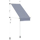 Manual Retractable Awning 100 cm Blue and White Stripes 145829