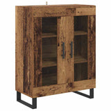 Highboard 2 pcs Old Wood Engineered Wood and Glass 3403195