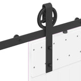 Sliding Door Hardware Kit 183 cm Steel Black 4009724