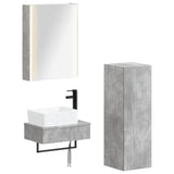 Bathroom Furniture Set 4 pcs Concrete Grey 3407402