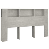 Headboard Cabinet Concrete Grey Engineered Wood Large 811947