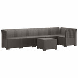 6-Seater Garden Sofa Rattan Look PP Light Grey 3444105