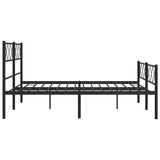 Metal Bed Frame without Mattress with Footboard Black 140x200cm 372296