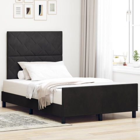 ZNTS Black Velvet Bed Frame 120x200 cm 3345001