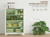 4-Door Kitchen Storage Cabinet with Adjustable Shelves - White T3398P377916
