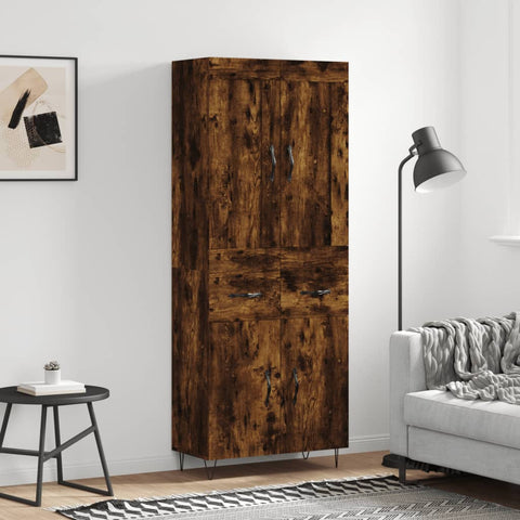 Highboard Smoked Oak 69.5x34x180 cm Engineered Wood 3199910