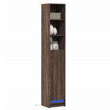 Sideboard with LED Brown Oak 36x32.5x200 cm Engineered Wood 852130