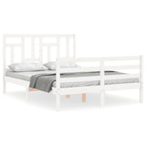Bed Frame without Mattress White Small Double Solid Wood 3194932