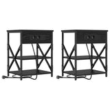 Bedside Cabinet 2 pcs Black Oak 41 x 31 x 51 cm Engineered Wood 859516