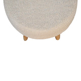 Cream Boucle Petite Footstool IN3434