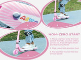 Electric Scooter for Kids Aged 4-7 Years, with Flashing LED Lights, Rear Auxiliary Wheels, Pink T3398P349467
