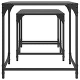 Nesting Coffee Tables 2 pcs with Black Glass Top Steel 845985