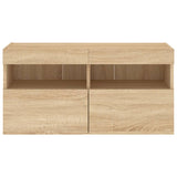 TV Wall Cabinet with LED Lights Sonoma Oak 80x30x40 cm 837201