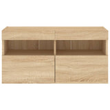 TV Wall Cabinet with LED Lights Sonoma Oak 80x30x40 cm 837201