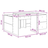 Kids'High Bed Frame with Desk Grey Sonoma 98.5 x 200 cm 3422664