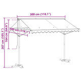 Free Standing Awning Grey 3 x 3 m Polyester 42033631