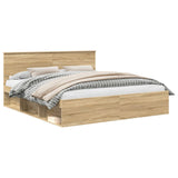 Bed Frame with Headboard Sonoma 180 x 200 cm Engineered wood 3407843