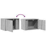 ZNTS Wall-mounted Bedside Cabinets with LED Lights 2 pcs Grey Sonoma 852100