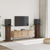 Speaker Stands 2 pcs Brown Oak 30x30x80 cm Engineered Wood 852669